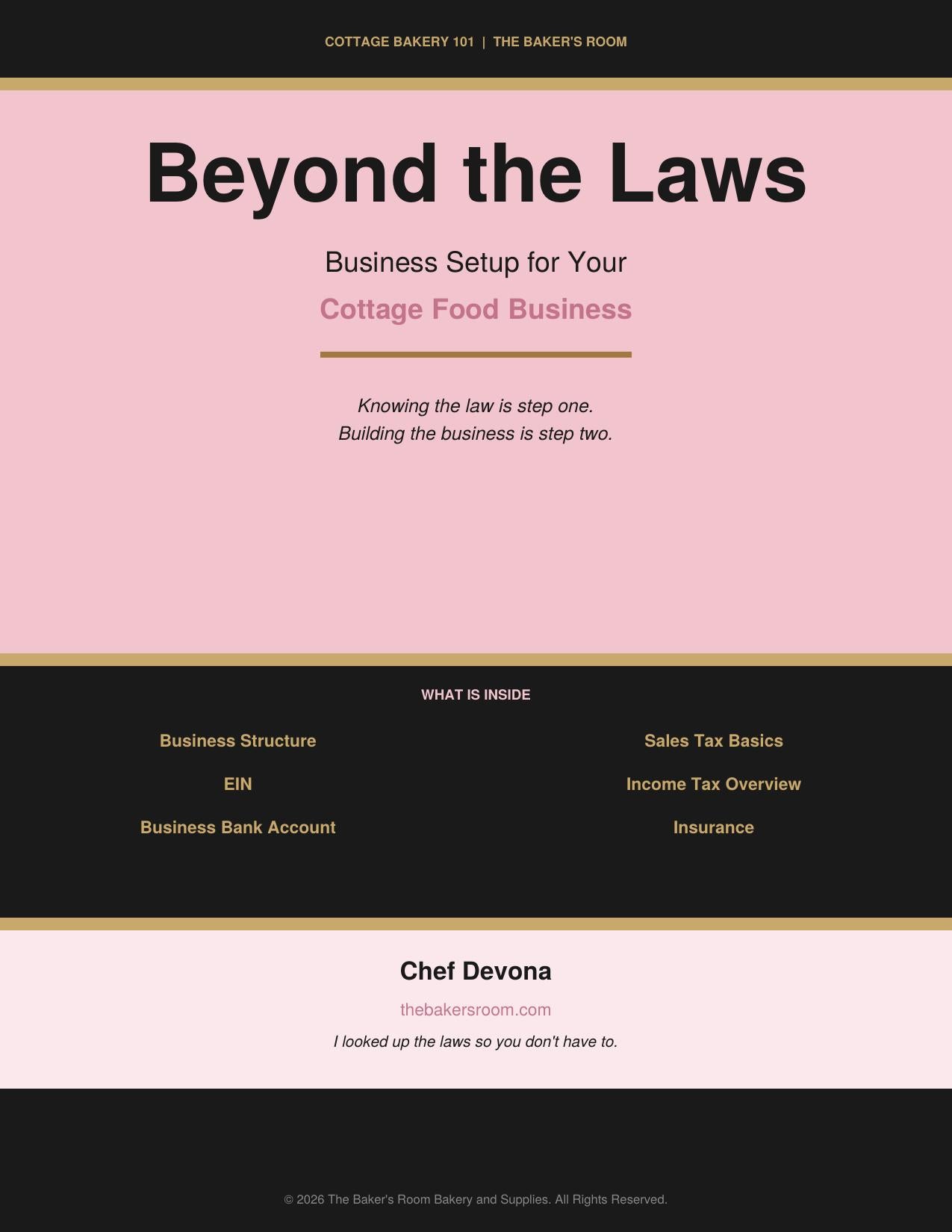 Beyond the Laws: Business Set up for your Cottage food business!