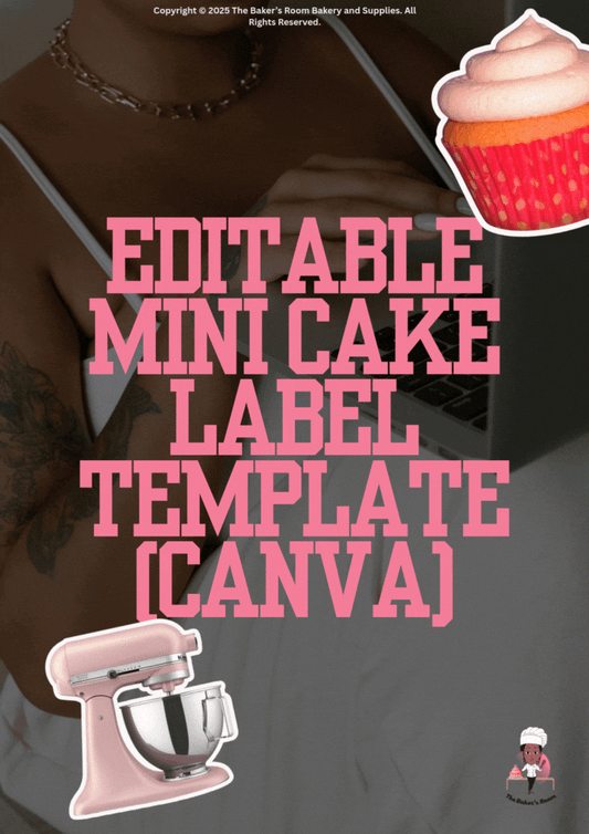 Editable Mini Cake Label Template (Canva)