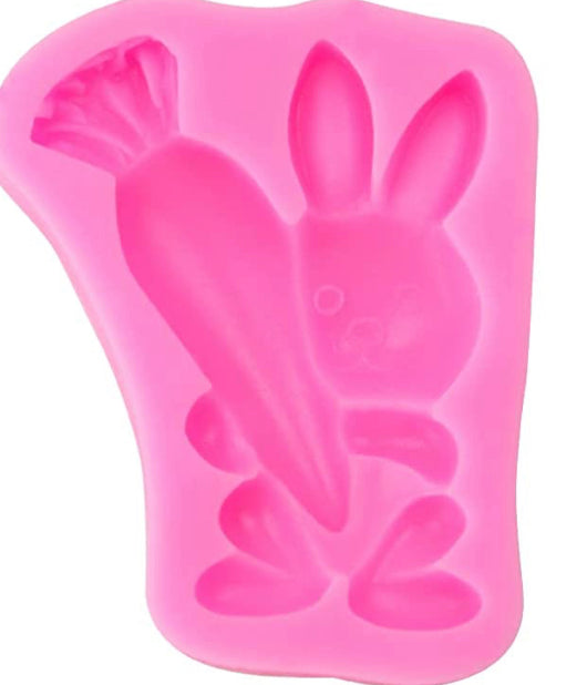 Bunny with carrot silicone mold